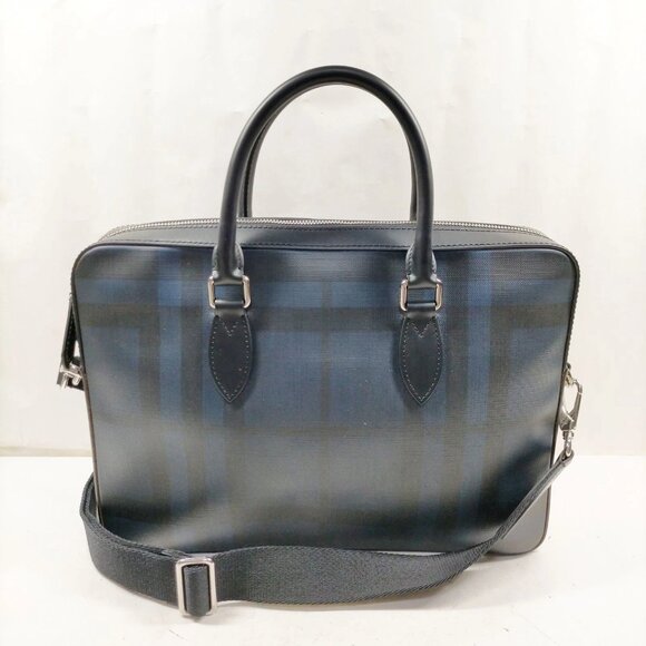 Burberry Business Bag Navy Blue PVC 600-052925 - Picture 1 of 13